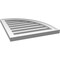 Ekena Millwork Quarter Round Top Right Surface Mount PVC Gable Vent w/ 2"W x 2"P Brickmould Sill Frame, 20"W x 24"H GVPQR20X2403SF - alternate 3
